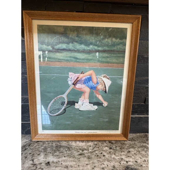 Other - RARE Vintage Barbara Shipman Print- Framed- Tennis- Art- Fast Ship- Mommy's Love